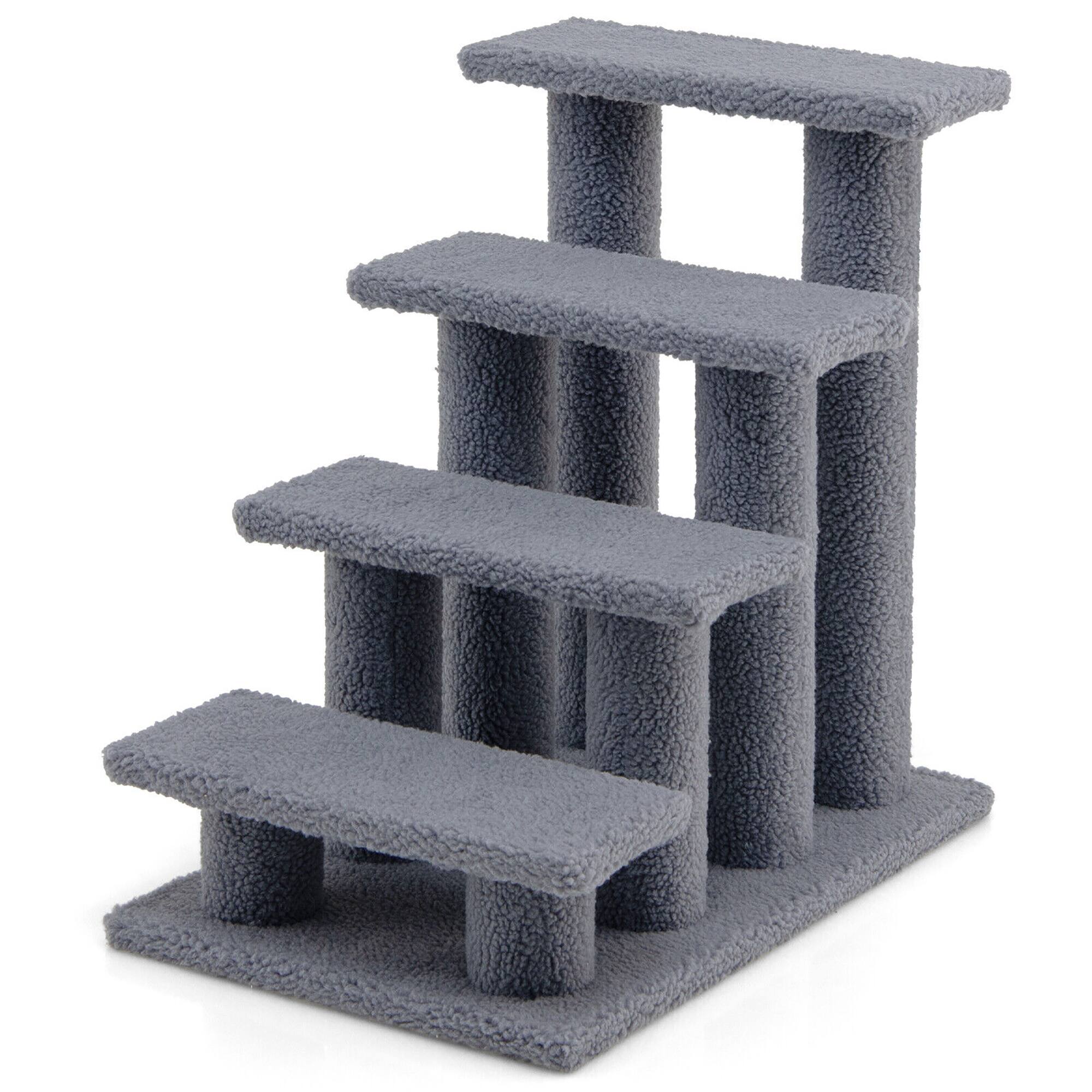Alt View 9. Gymax - Gymax 24'' 4-Step Pet Stairs Carpeted Ladder Ramp 8 Scratching Post Cat Tree Climber - GYM09862.