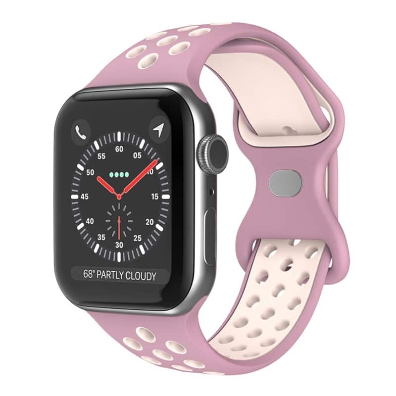 StrapsCo - ColorBlock Active Strap Silicone Rubber Watch Band For Apple Watch - 44mm/45mm/46mm/49mm/Ultra (Short-Medium) - Mauve & Light Pink price history on PriceWatchPro
