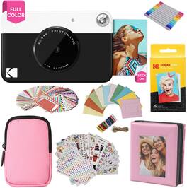Kodak - Printomatic Full-Color Instant Camera Gift Bundle with Accessories - Black