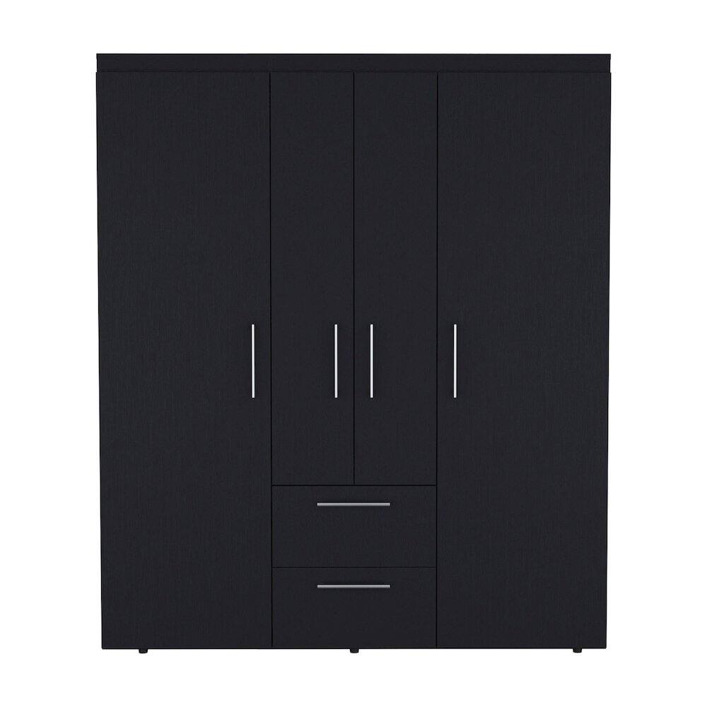 Alt View 1. TuHome - Bariloche 4-Door Armoire Black MDF - Black.