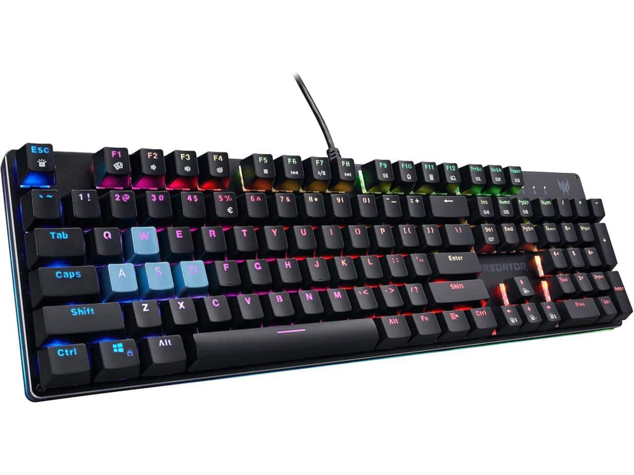 Acer - Predator Aethon 303 Mechanical Keyboard – Kailh Blue, 104-Key, Aluminum Plate, USB - RGB