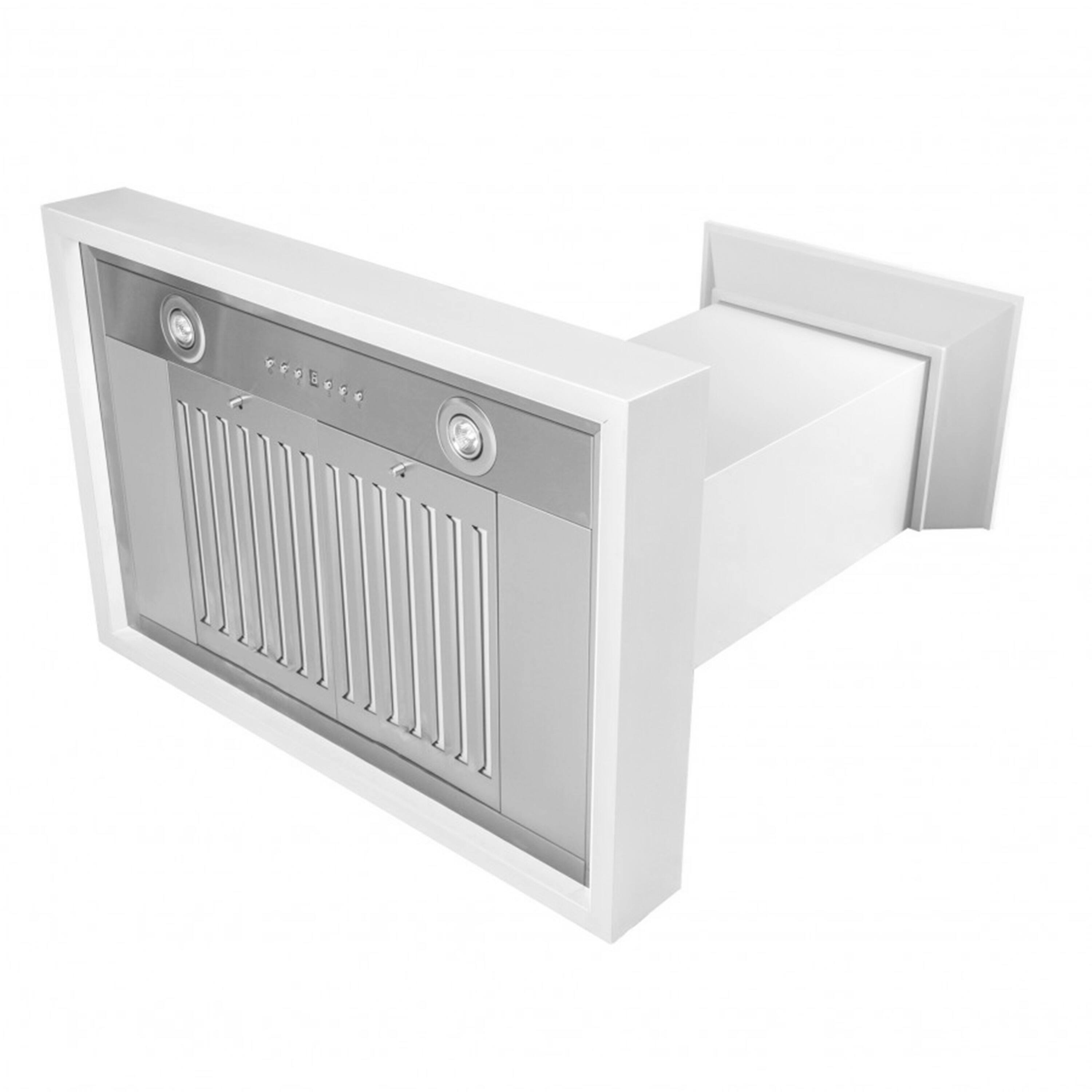 Alt View 12. ZLINE - ZLINE 30 in. Wooden Wall Mount Range Hood in Smooth Bright White Finish (KBWW-30) - Bright White.