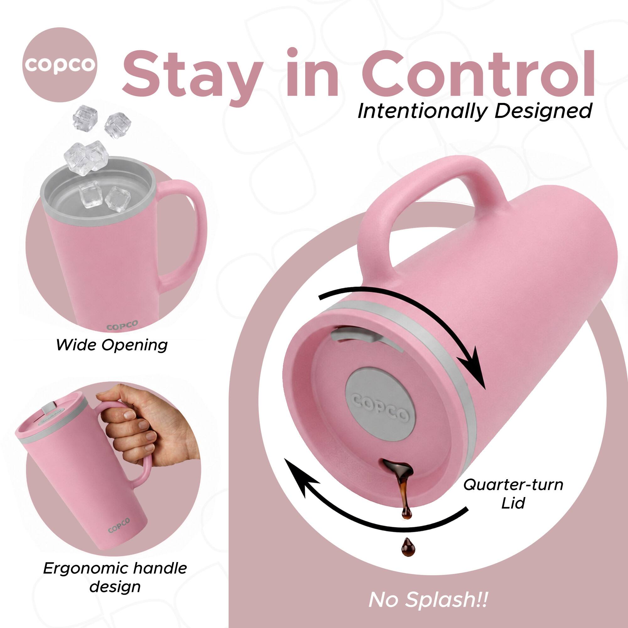 copco in Control Stay Intentionally Designed COPCO Wide Opening COPCO Quarter-turn Lid Ergonomic handle design No Splash!!