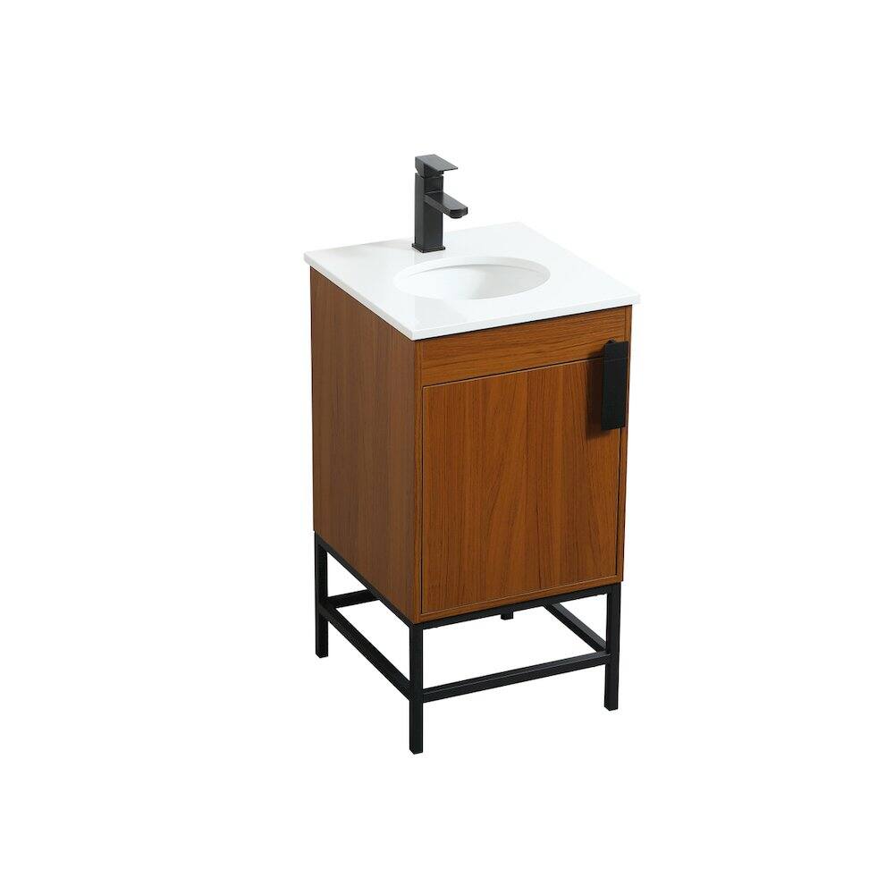 Alt View 4. Elegant Kitchen and Bath - 18 Inch Single Bathroom Vanity In Teak - Teak.
