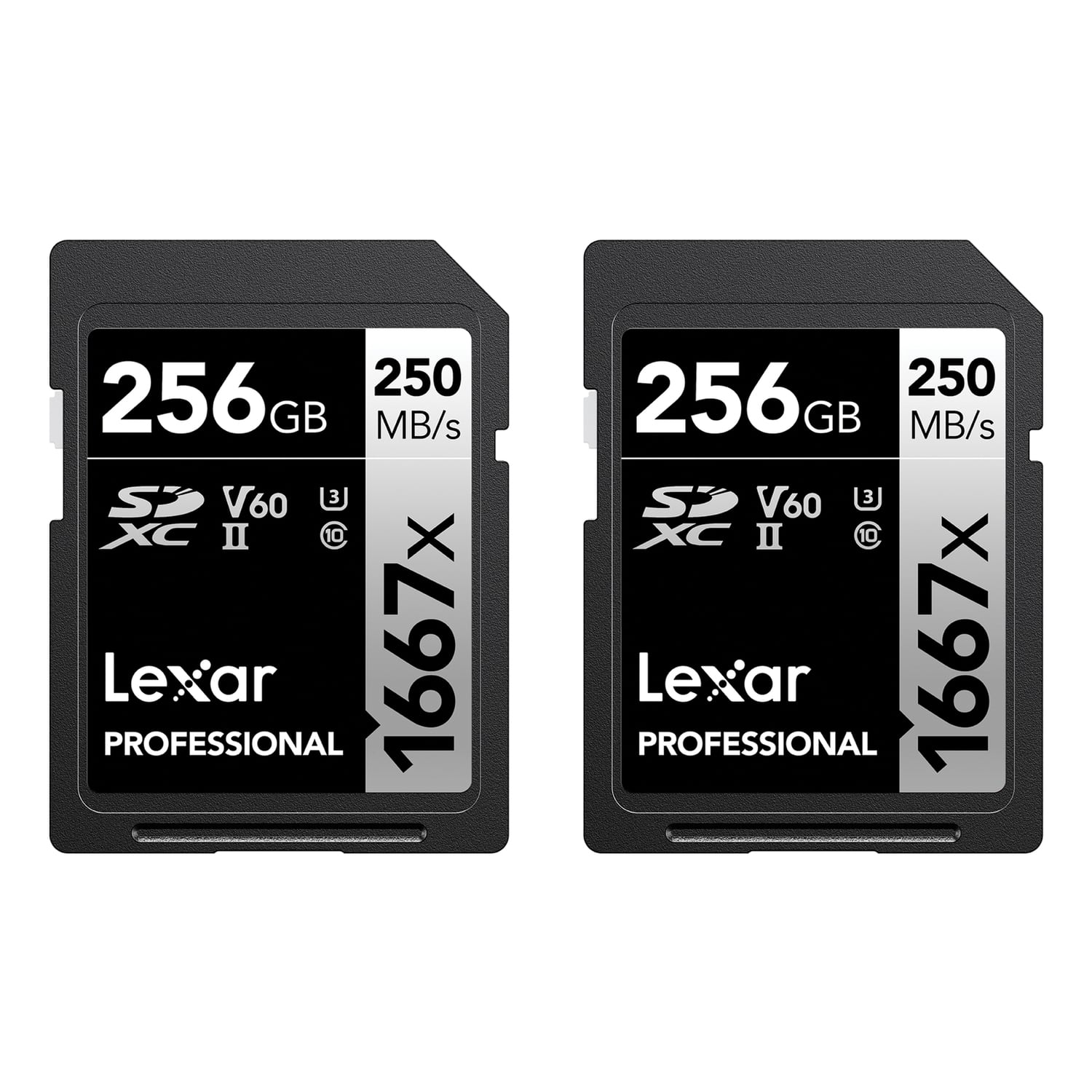 Lexar Professional SILVER Series 1667x SDXC™ UHS II Card, 2 Pack