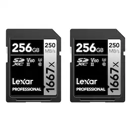 Lexar - Professional SILVER Series 1667x SDXC™ UHS-II Card, 2 Pack (256 GB)