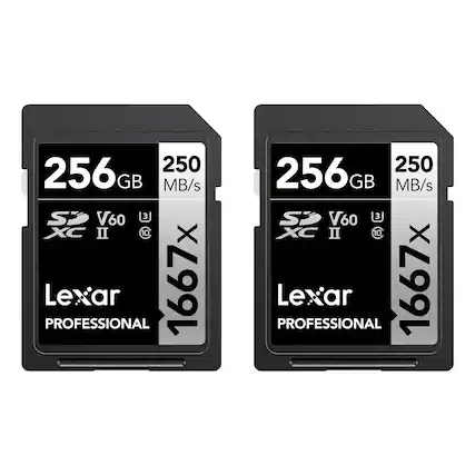 256 GB 250 MB/s V60 XC II Lexar PROFESSIONAL 1667x