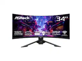 ASRock - Phantom Gaming 34" 180Hz WQHD VA Monitor, FreeSync Premium, 123% sRGB, PG34QRT3A - Multicolor