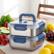 Front. Mirfee - 2-Pc Extra-Large Stainless Steel Food Containers with Blue Airtight Lids, Deep Meal Prep & Storage.
