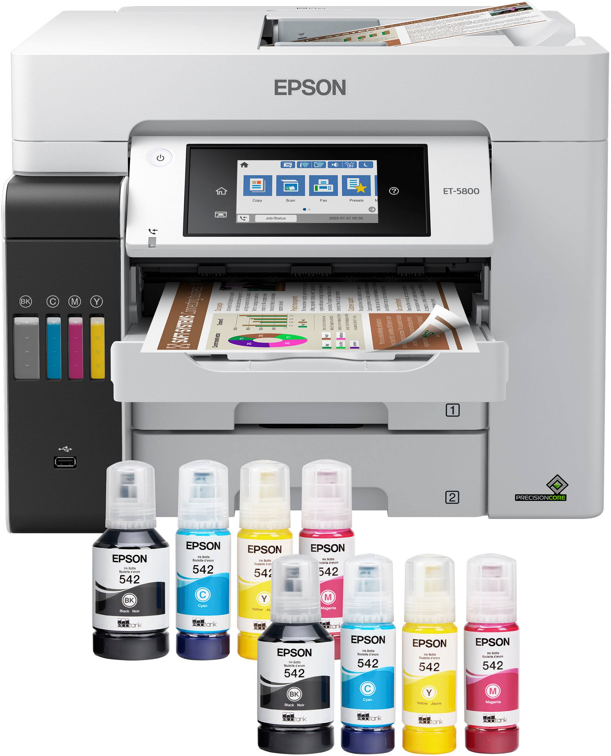 Epson - EcoTank Pro ET-5800 Wireless All-In-One Supertank Inkjet Printer - White