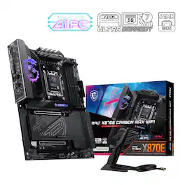 MSI - MPG X870E CARBON MAX WIFI (Socket AM5) AMD X870E ATX DDR5 Wi-Fi 7 Motherboard - Black