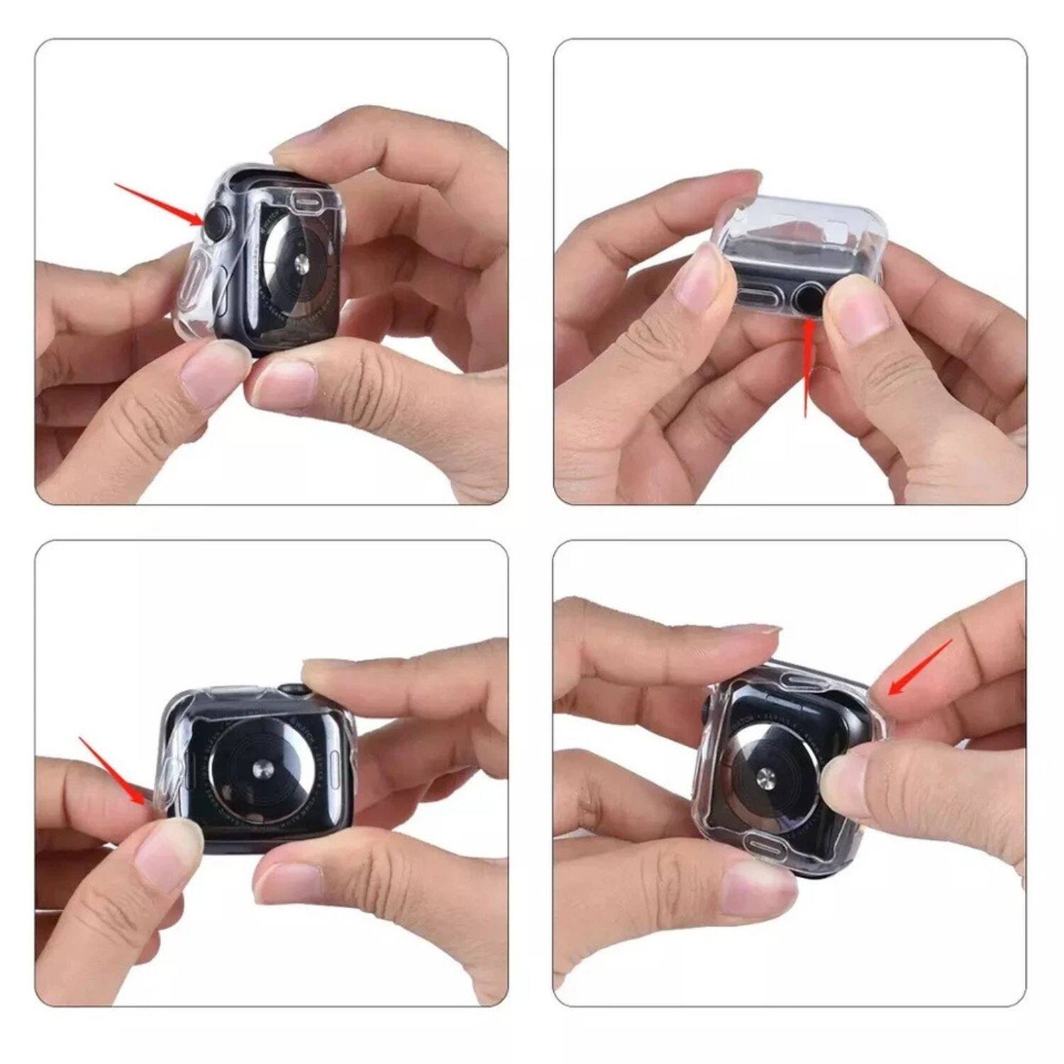 Back. Home Collection - 41mm Black Case Protector Full Cover for Apple Watch - Black.