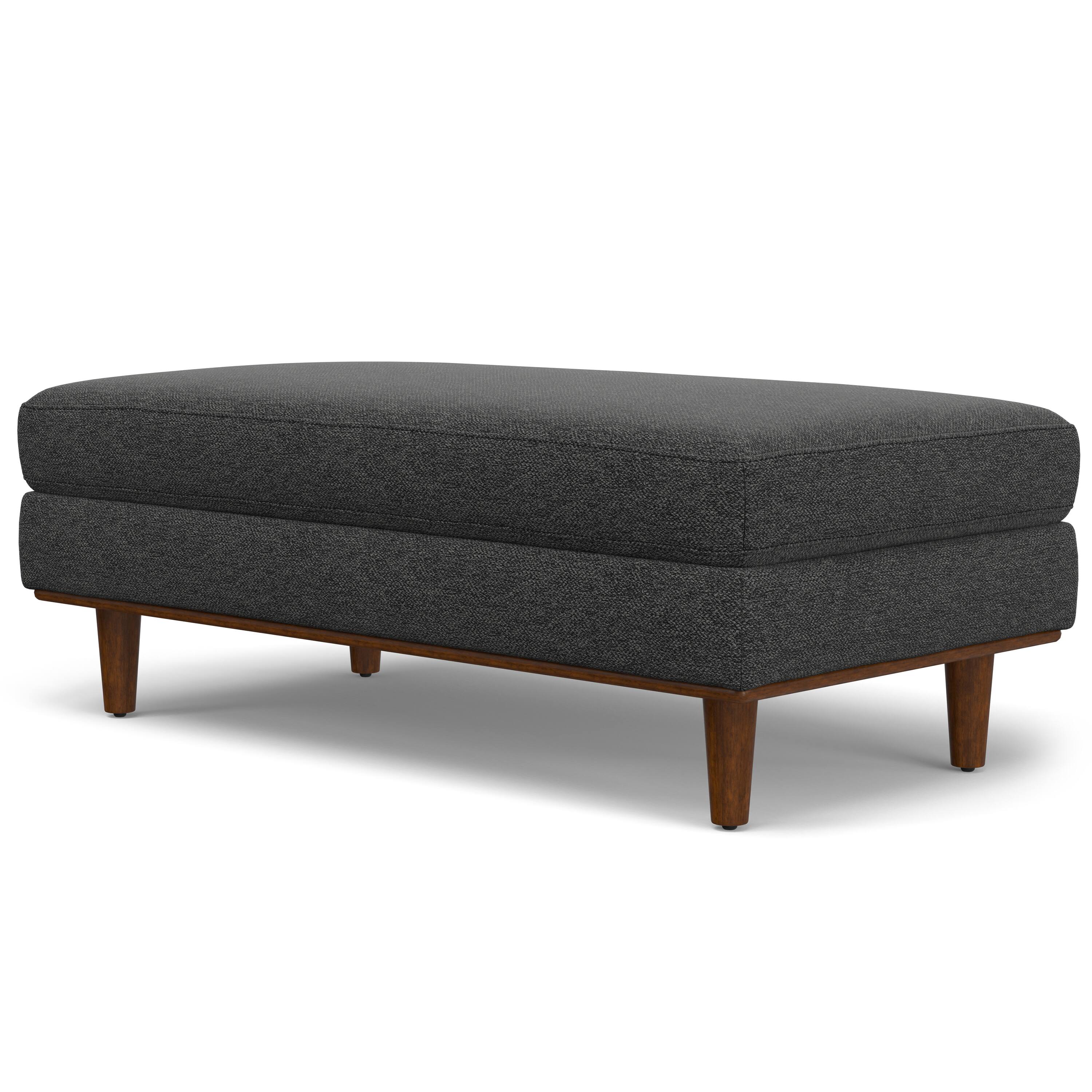 Angle. Simpli Home - Morrison Large Rectangular Ottoman - Charcoal Grey.
