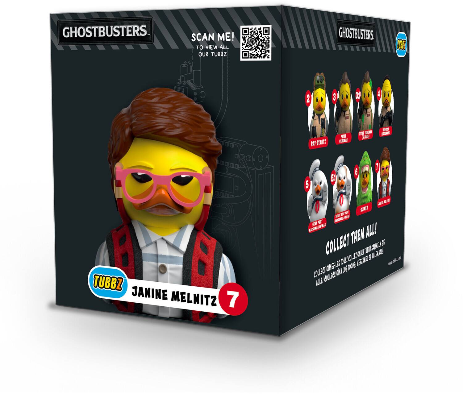 GHOSTBUSTERS. SCAN ME! TO VIEW ALL OUR TUBBZ. GHOSTBUSTERS. FTE 2 3 E 4 LY STANTE MY BEAM N GOW SAR TASTY SDC A 6 TUBBZ JANINE MELNITZ 7 1 ST 5 53 5 NAT SRI - o pOT o NOT AnL FO A S0 ALL! COLLECT THEM ALL! COLLECT THEM ALL! COLLECT THEM ALL! COLLECT THEM ALL!