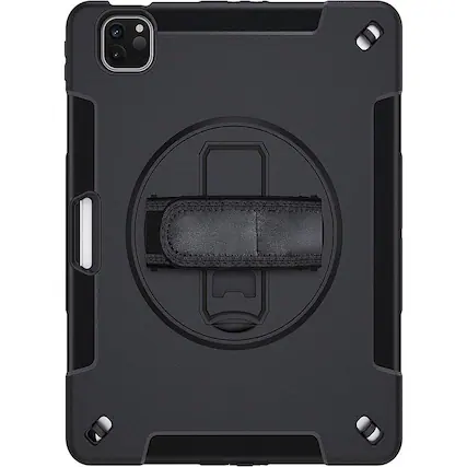 Front. SaharaCase - Raider Series Heavy-Duty Hand Strap Case for Apple iPad Air 10.9" (4th/5th Gen) and iPad Air 11" (M2 2024 and M3 2025) - Black.
