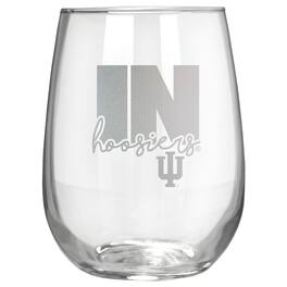 Great American Products - Indiana Hoosiers Etched 17oz. City Stemless Wine Glass - Multicolor