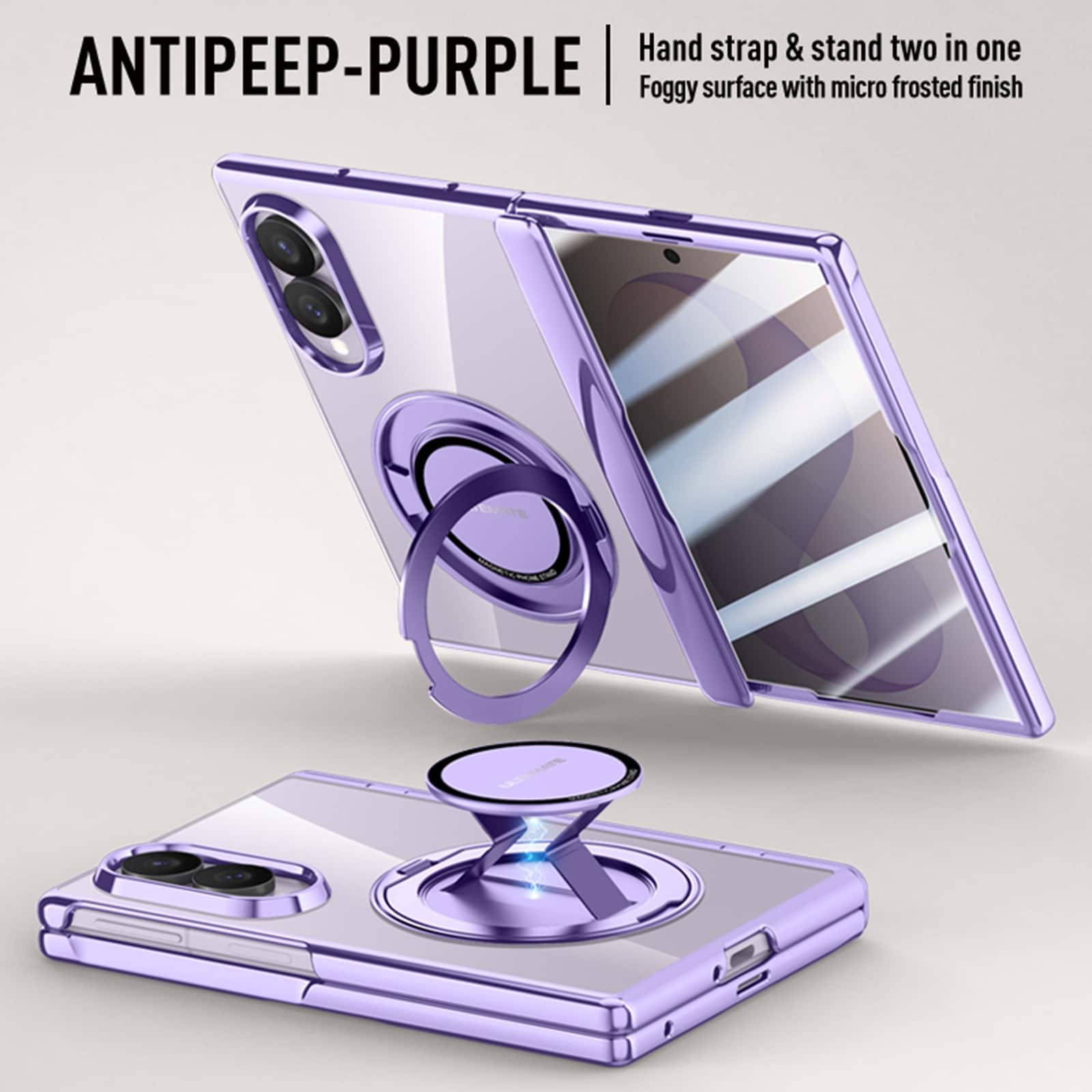 Dteck - Shockproof Magnetic Case for Samsung Galaxy Z Fold8 with 2-in-1 Stand, Rigid Plastic Cover Built-in Privacy Screen Glass - Purple price history on PriceWatchPro