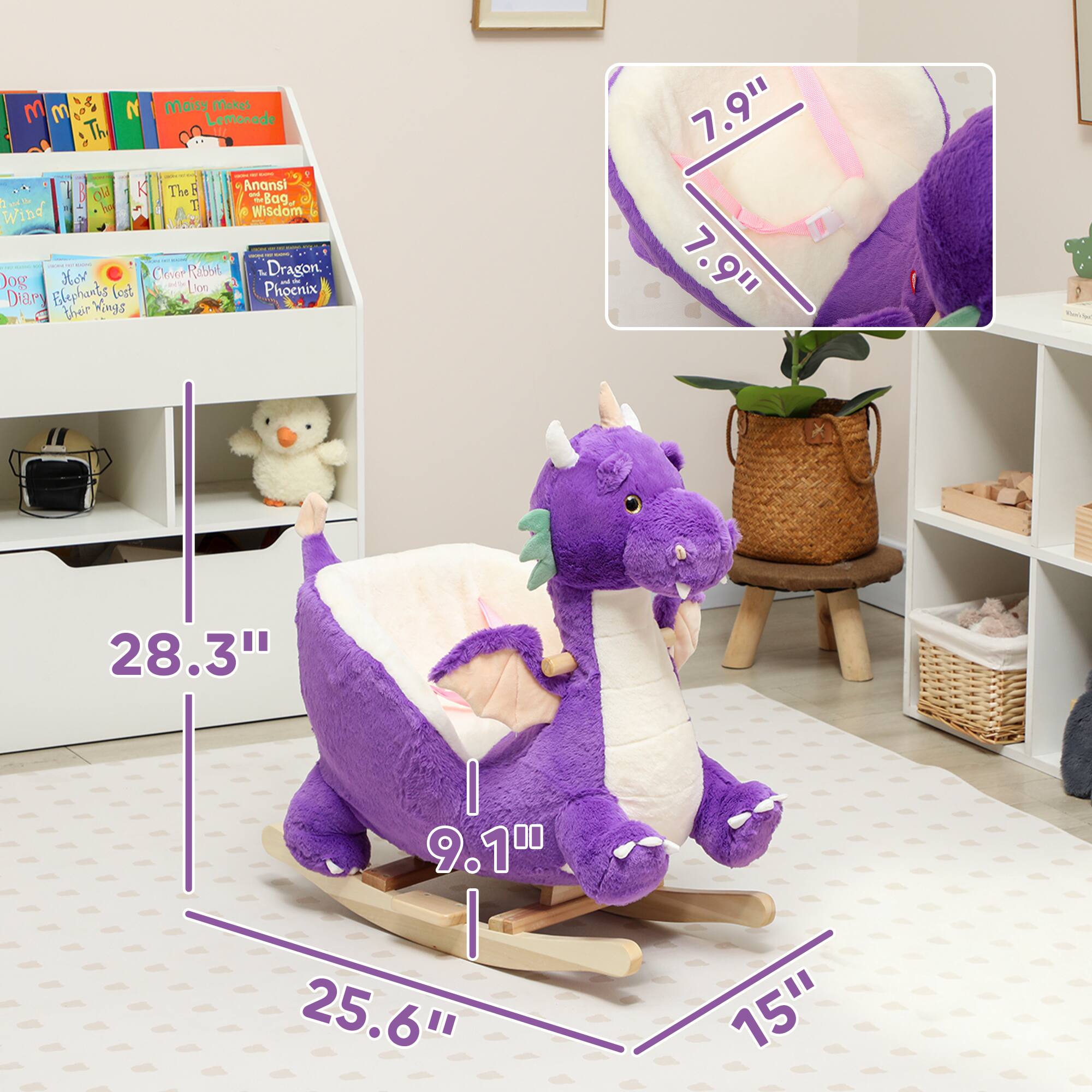 4 S Maisy Makes M M 1 n Lemonade a Th : I + K The F e Anansi M Ol - -Bag   T Wind A Wisdom - I  i  | | Hor Cever Rabbt a Dragon Jog - - Corte Lion Phoenix Dar Filephonts lost ther Wings

7.9" 7.9" Co - 28.3" I 9.10 | 25.6" 15"

- Maisy Makes Lemonade
- The First Wind
- Anansi the Bag of Wisdom
- Hot Hor Cever
- Oliver Rabbit
- Doggy Diary
- Elephants Lost Their Wings
- Dragon Phoenix
- Corte Lion
- Filephonts lost their Wings

Dimensions:
- 28.3" (length)
- 25.6" (width)
- 9.1" (height)
- 15" (depth)
- 7.9" (seat width)
- 7.9" (seat depth)