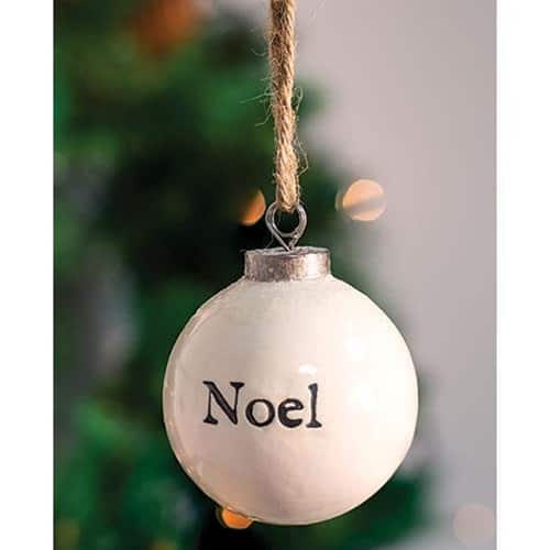 BreeBe - Ceramic Ornament "Noel" - White