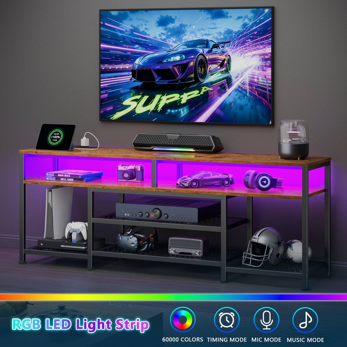 - 1100% SUPR Pea a MAD MAX INRE RGB LED Light Strip 60000 COLORS TIMING MODE MIC MODE MUSIC MODE