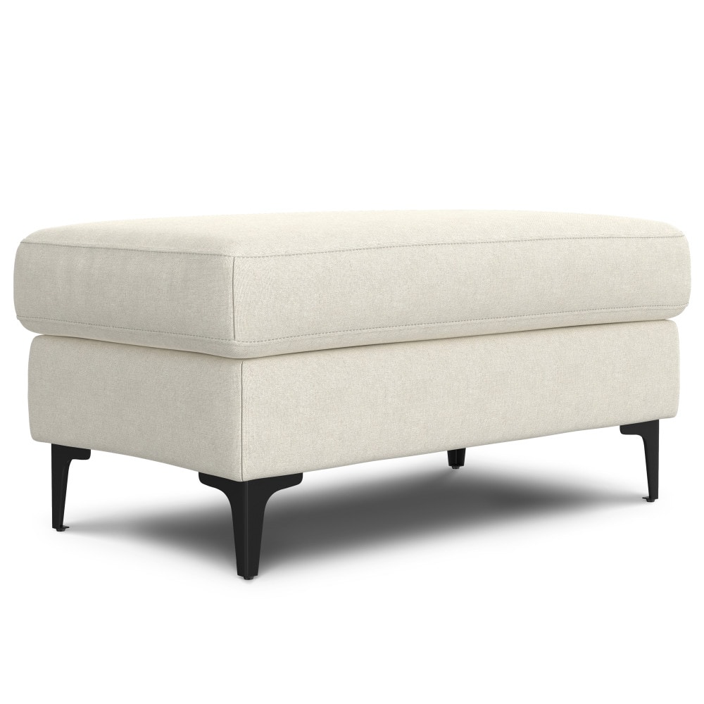 TinyHomie - Ava Mid Century Ottoman - White