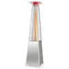 Front. Costway - Costway 90" Tall Pyramid Patio Heater Quartz Glass Tube Flame Heating 42000 BTU W/ Wheel - Silver.