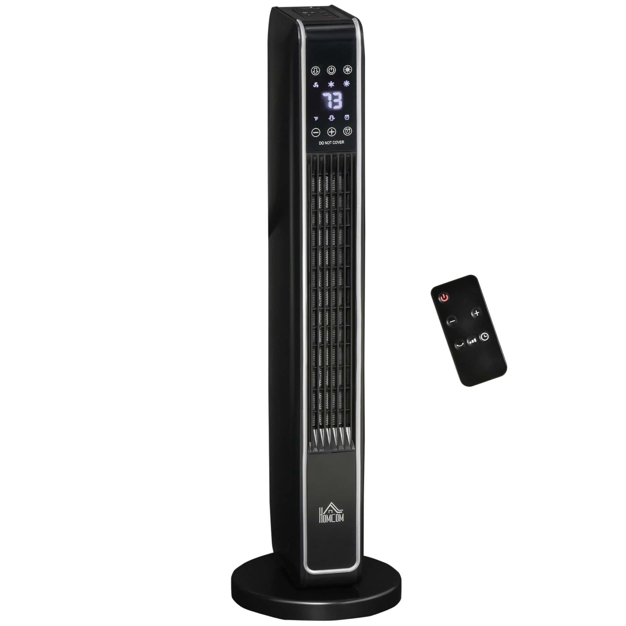 Tiramisubest - 2-In-1 Portable Electric Tower Heater,Oscillating Space Heater with Remote Control,8H Timer,Three Heating Modes - Black