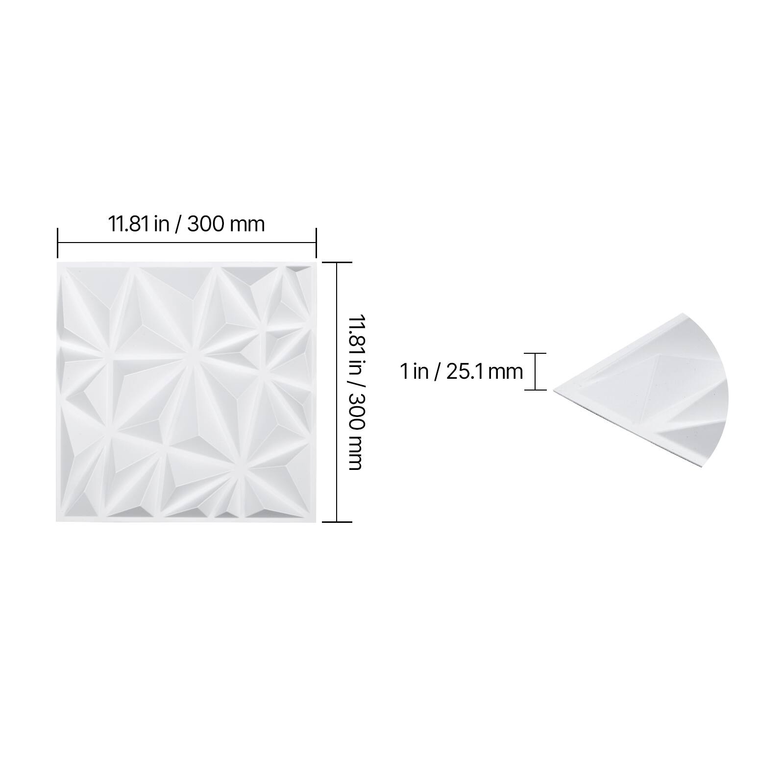 11.81 in / 300 mm  
11.81 in / 300 mm  
1 in / 25.1 mm