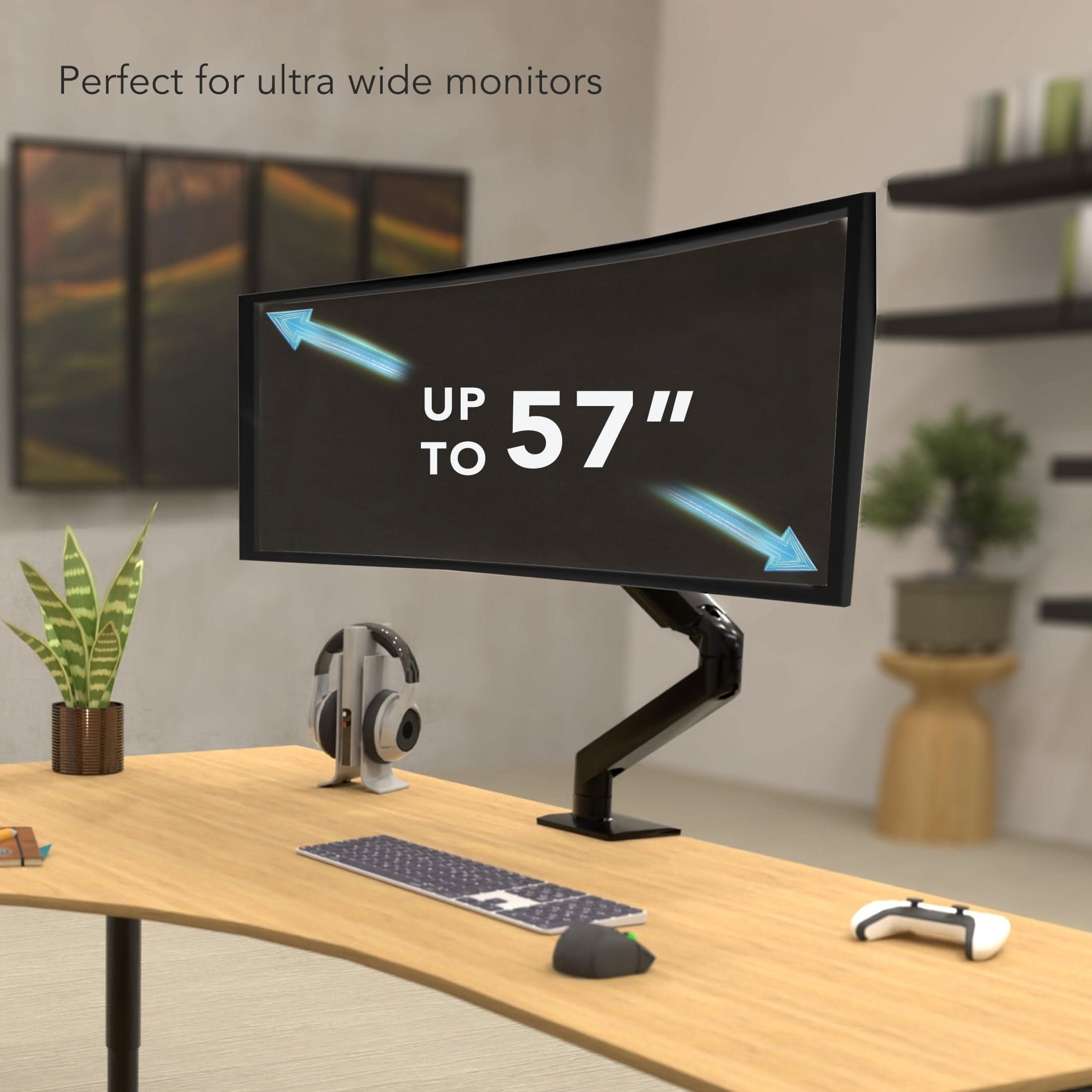 Perfect for ultra wide monitors UP TO 57"