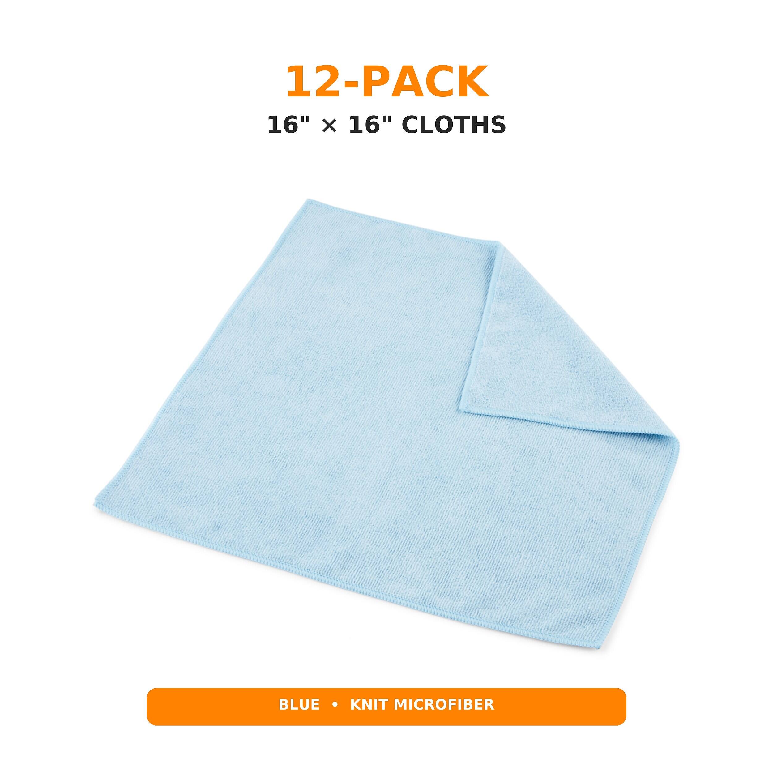12-PACK  
16" x 16" CLOTHS  

BLUE  
KNIT MICROFIBER