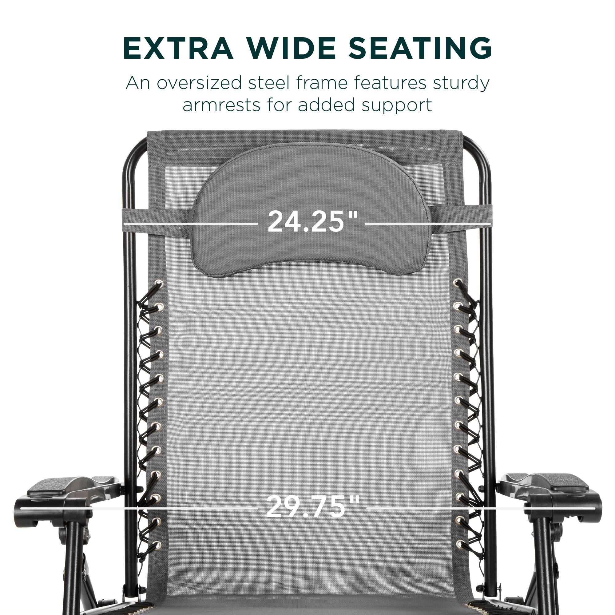 EXTRA WIDE SEATING

An oversized steel frame features sturdy armrests for added support

24.25"

29.75"