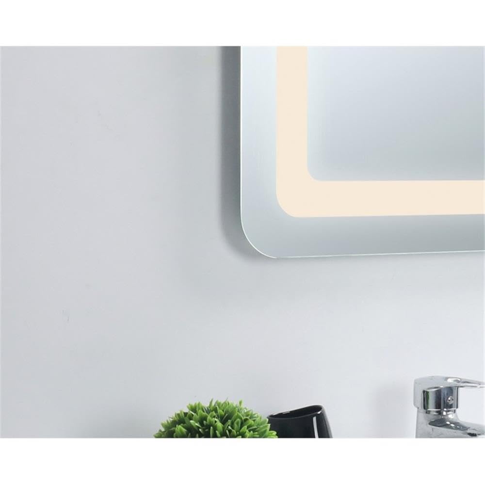 Alt View 1. Elegant Decor - Genesis 36in x 36in soft edge LED mirror - Glossy White.