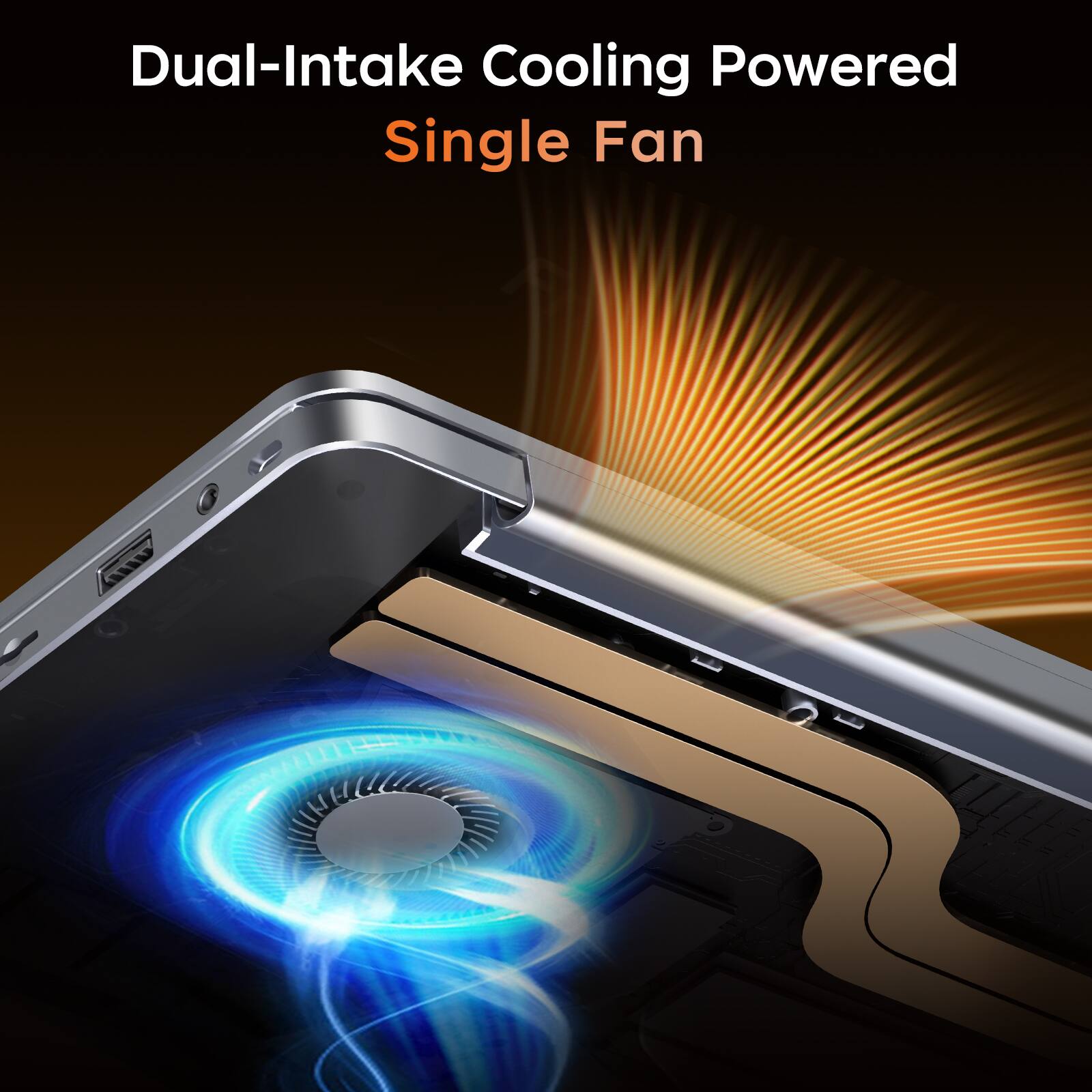 Dual-Intake Cooling Powered Single Fan