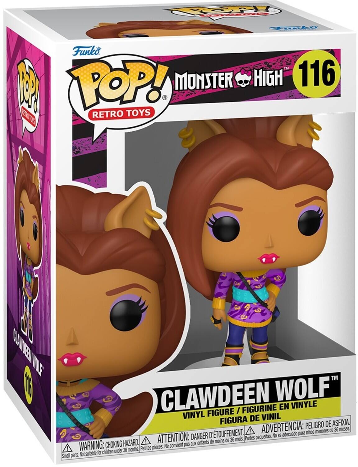 Funko POP! Retro Toys 116 - Monster High Clawdeen Wolf Vinyl Figure / Figurine en Vinyle / Figura de Vinil

Warning: Choking Hazard. Small parts. Not suitable for children under 36 months. Peligro de asfixia. No es adecuado para niños menores de 36 meses. Attention: Danger d'étouffement. Ne convient pas aux enfants de moins de 36 mois.