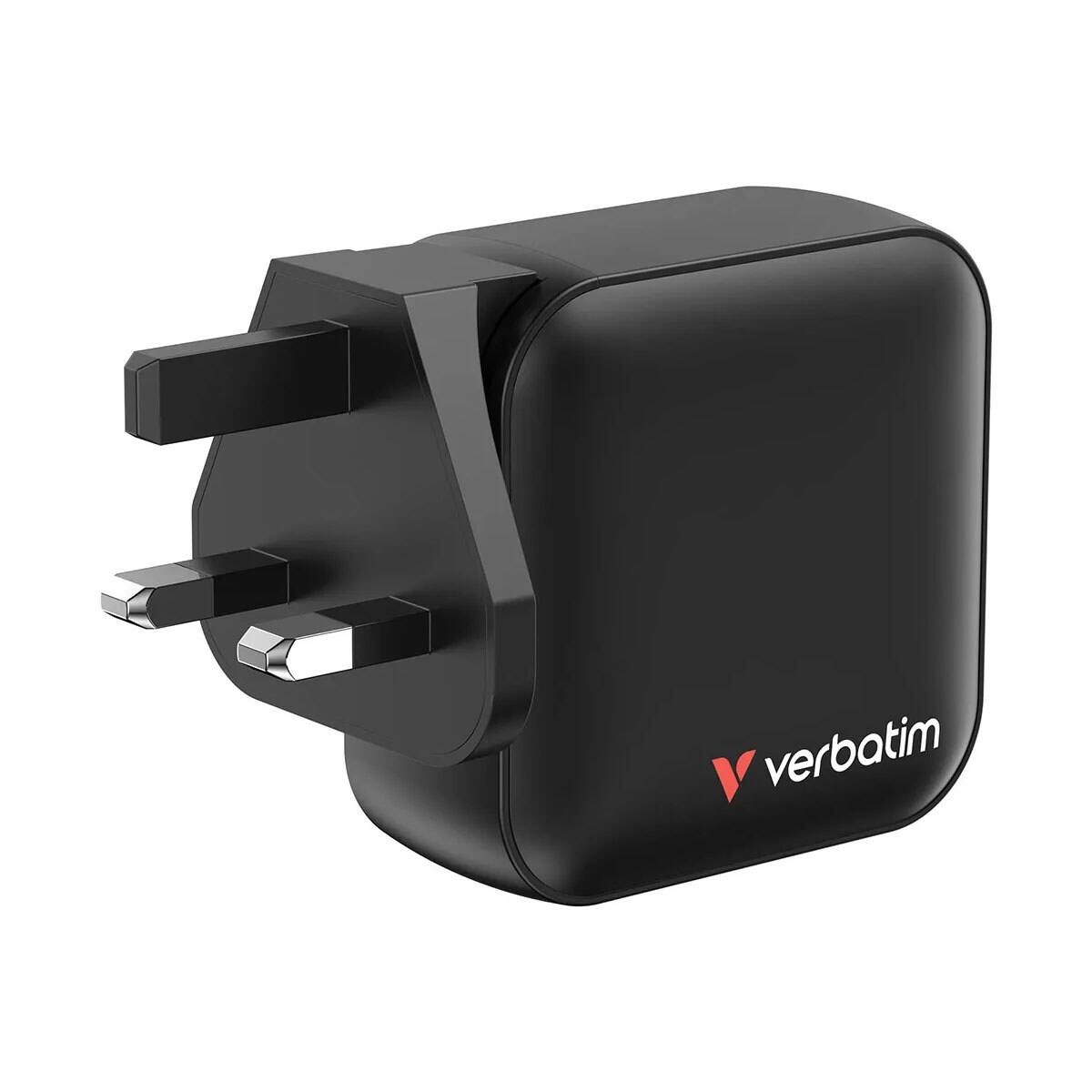 Alt View 6. Verbatim - Verbatim 100W 4-Port USB Mini GaN Wall Charger - Black.