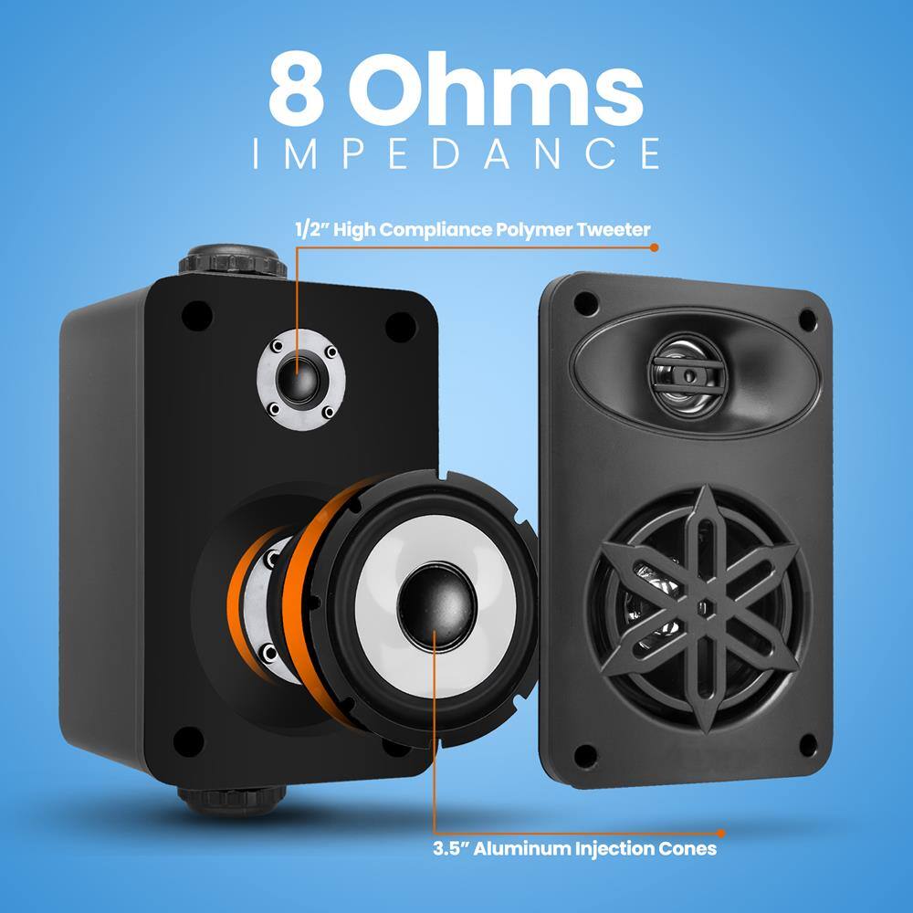 8 Ohms IMPEDANCE  
1/2" High Compliance Polymer Tweeter  
3.5" Aluminum Injection Cones