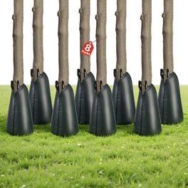 VEVOR - 20 Gallon Tree Watering Bags, 8 Pack 3-4 Hours Slow Release Gator Bags for Trees, Heavy Duty PE Tree Drip Irrigation Bag - Dark Green