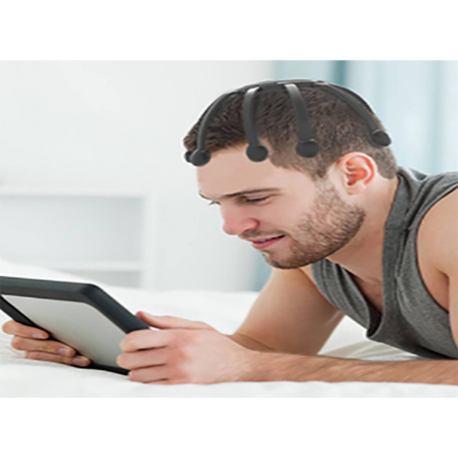 Back. Azpen - Azpen Head Massager with 14 Massaging Nodes, 5 Vibrating Modes, and Music - Black.