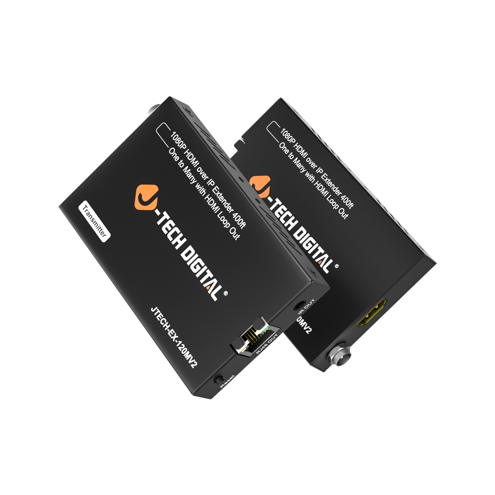 Transmitter 1080P HDMI over IP Extender One to Many with HDMI Loop Out 400ft -TECH DIGITAL

Receiver 1080P HDMI over IP Extender One to Many with HDMI Loop Out 400ft -TECH DIGITAL

JTECH-EX-120MV2 HDMI IN

JTECH-EX-120MV2 HDMI OUT