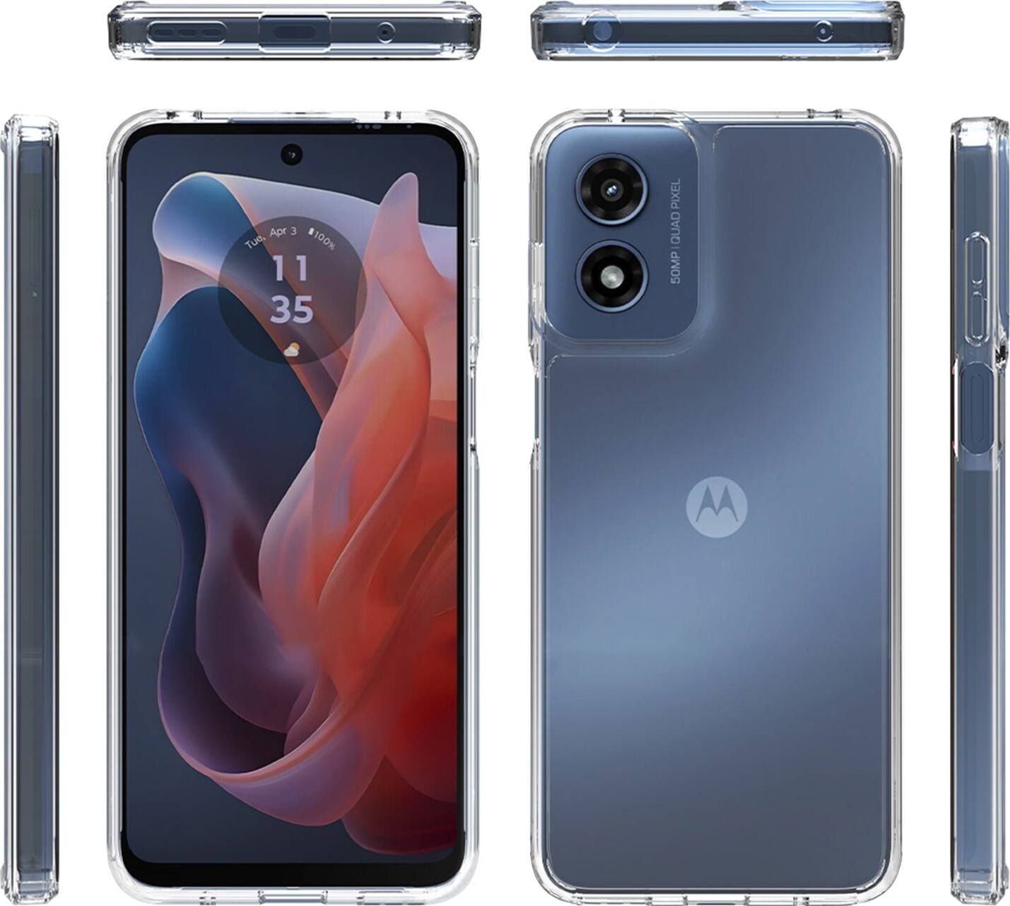 Alt View 13. SaharaCase - Hybrid-Flex Hard Shell Series Case for Motorola Moto G Play (2024) - Clear.