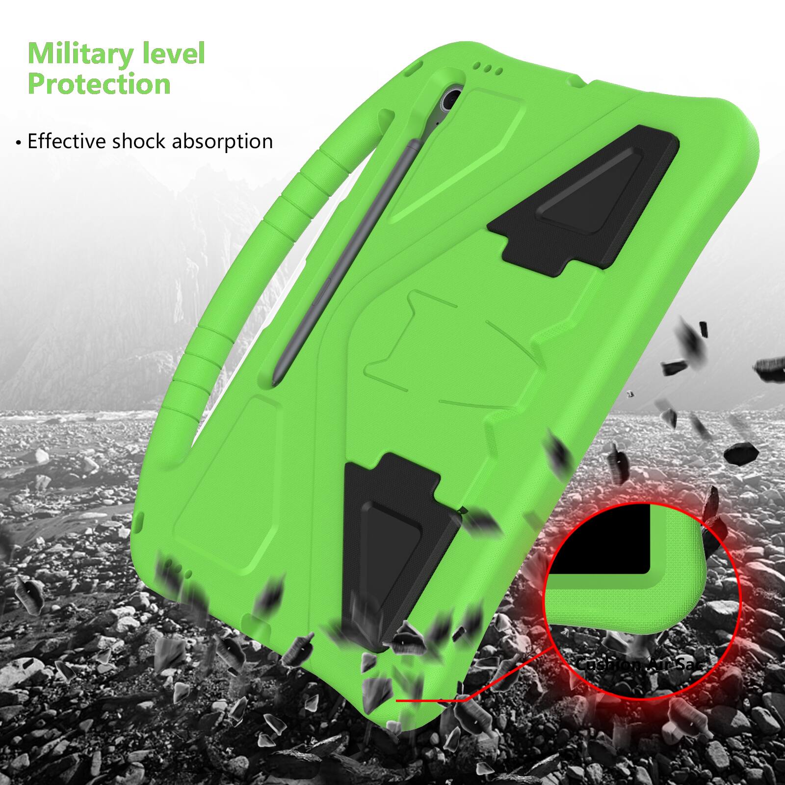 Military level Protection  
Effective shock absorption