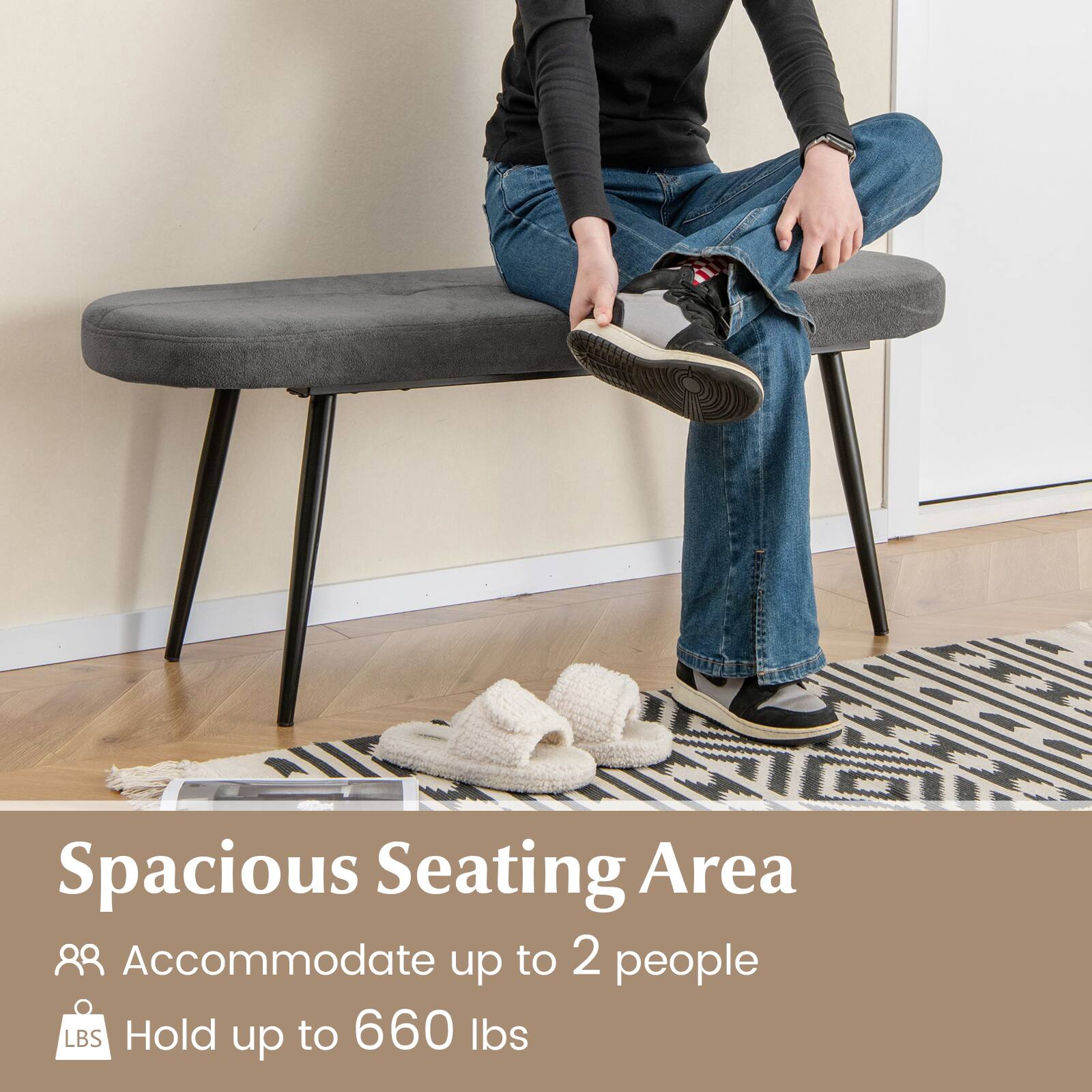Spacious Seating Area: Accommodate up to 2 people, Hold up to 660 lbs.