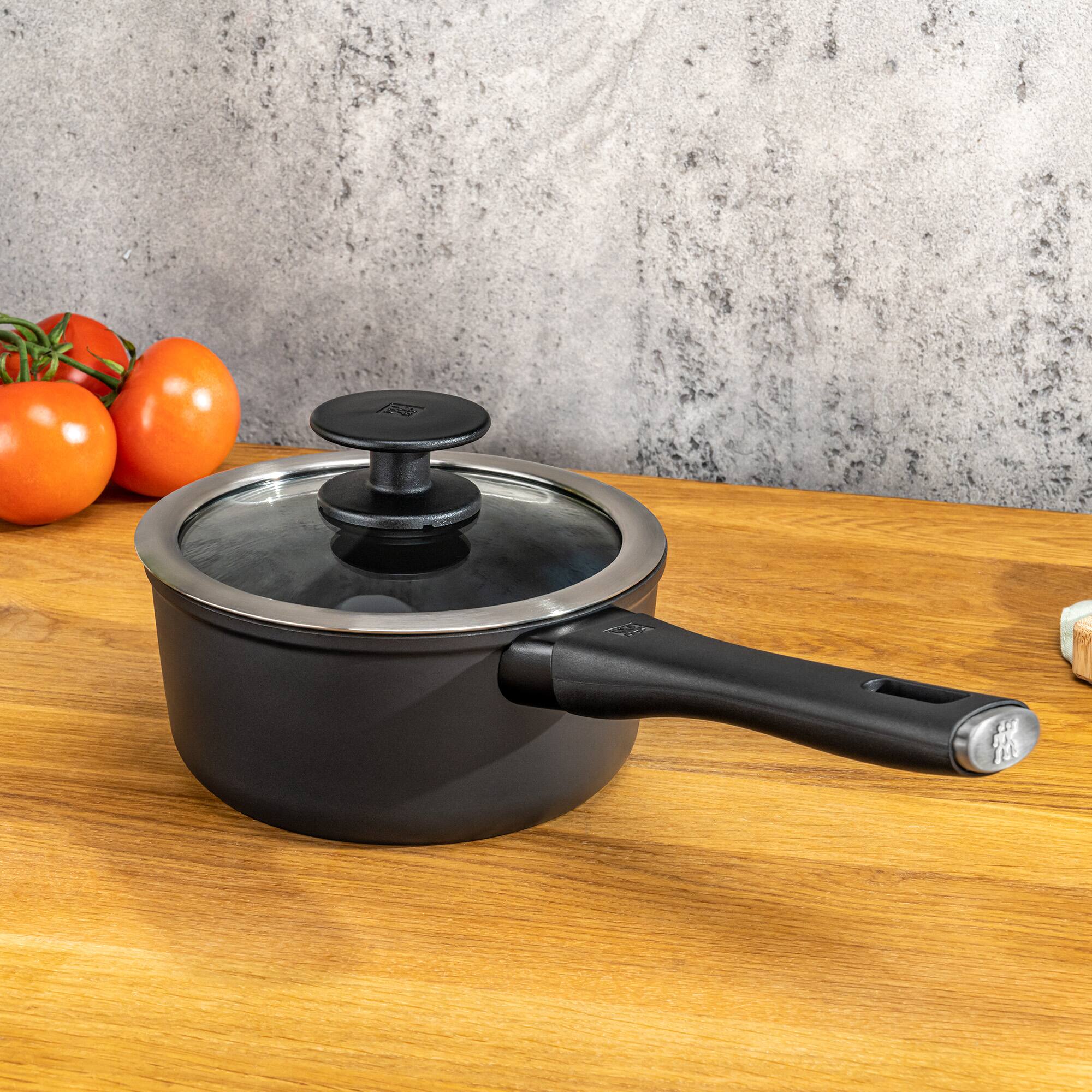 Alt View 1. ZWILLING - ZWILLING Madura Plus Forged 1.5-qt Aluminum Nonstick Saucepan with Lid - Black.