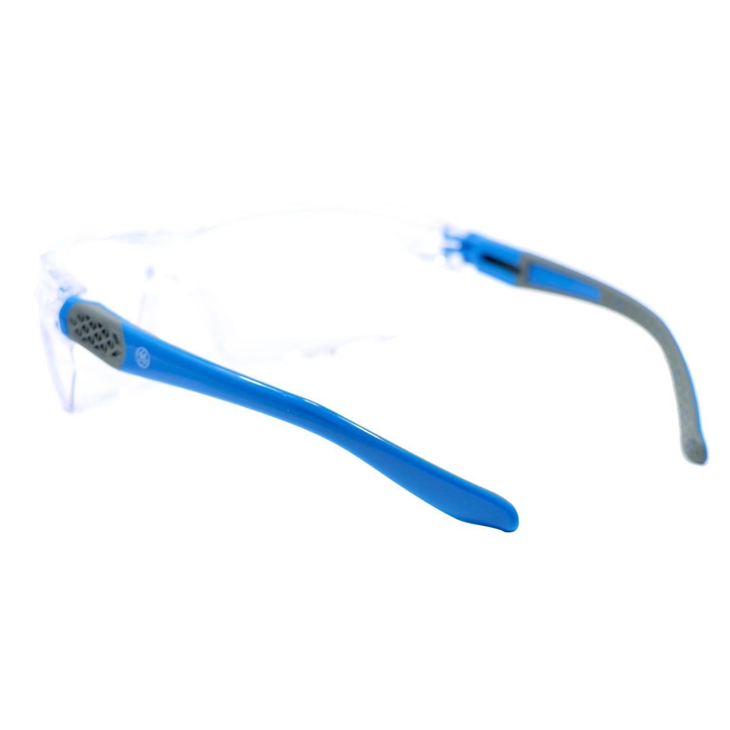 Left. General Electric - General Electric 02 Series Impact-Resistant Safety Glasses Clear Lens Blue/Gray Frame 1 pk - Blue | Gray.