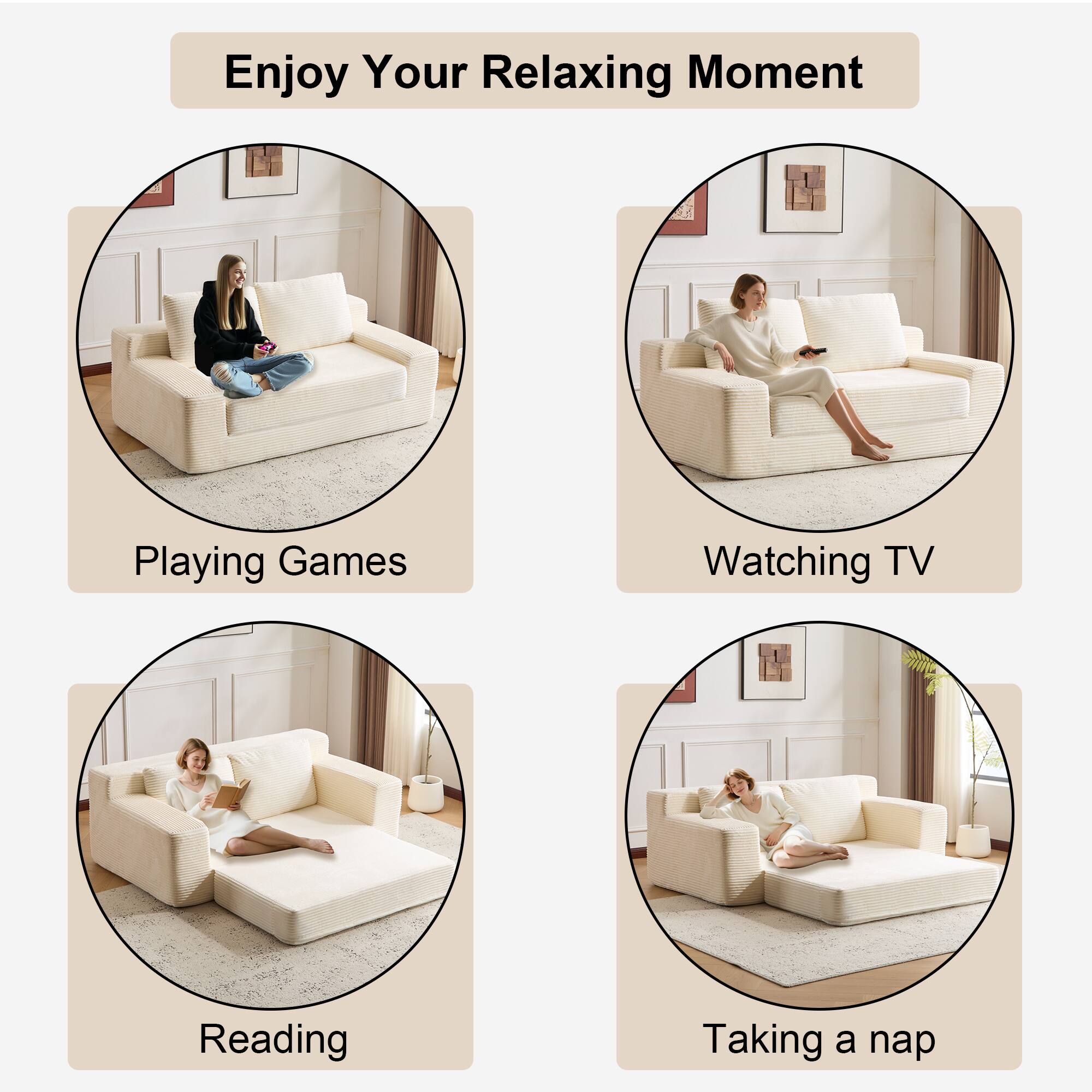 Enjoy Your Relaxing Moment

- Playing Games
- Watching TV
- Reading
- Taking a nap