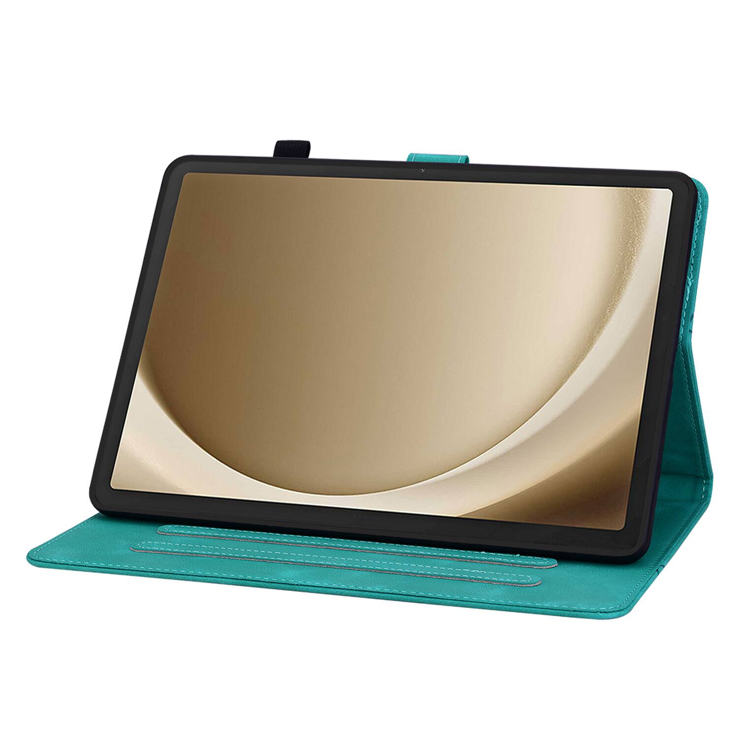 Alt View 2. Dteck - Case for Samsung Galaxy Tab A9 8.7" 2023 (SM-X110) with Card Holder Kickstand,Embossed Pattern PU Leather Flip Cover - Green.