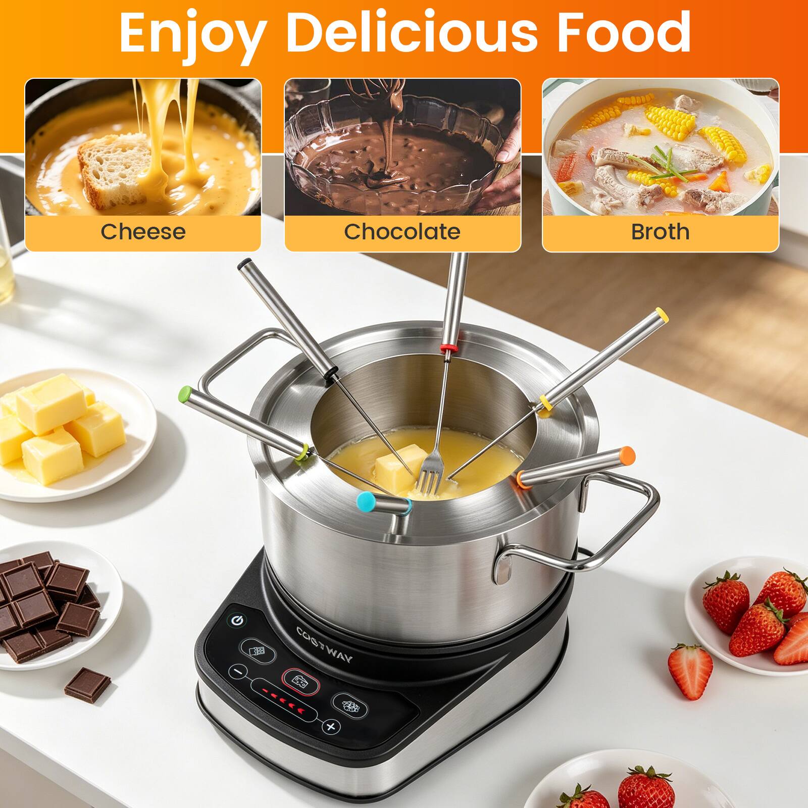 Enjoy Delicious Food

Cheese
Chocolate
Broth