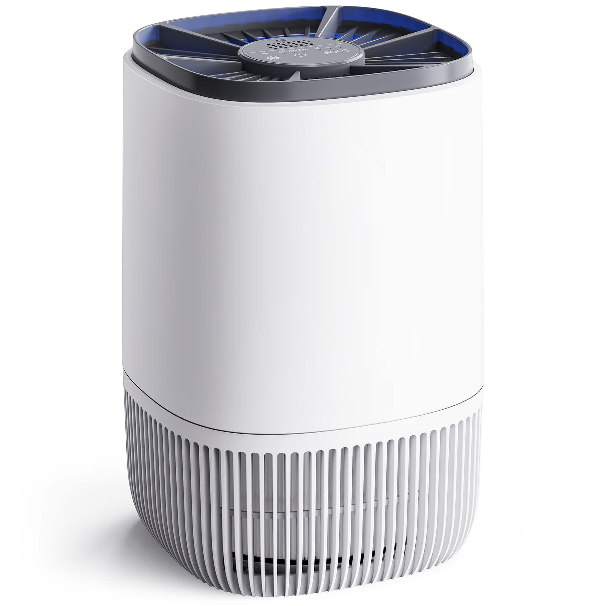 POMORON - Air Purifier for Bedroom with Aromatherapy, 3 Modes, Sleep Mode, 6/12/24h Timer, LED Light, Compact for Small Room - White