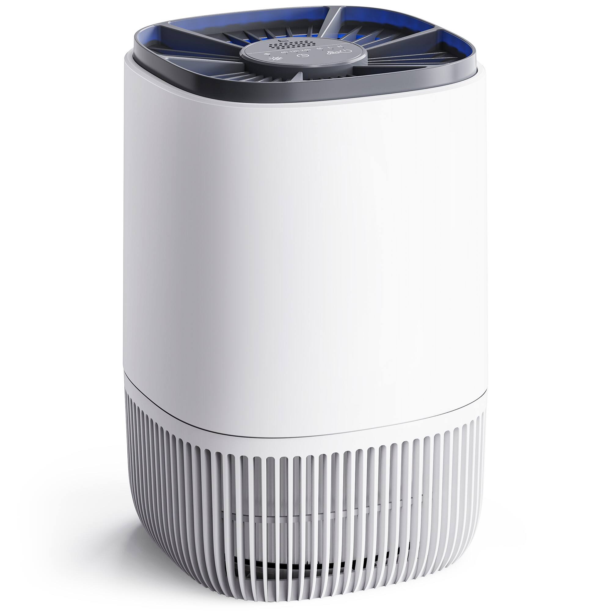 Front. POMORON - Air Purifier for Bedroom with Aromatherapy, 3 Modes, Sleep Mode, 6/12/24h Timer, LED Light, Compact for Small Room - white.