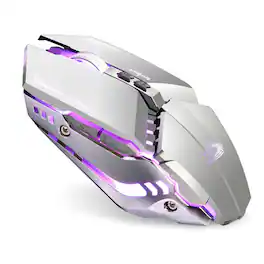 Cozy Serene - Wireless Mouse Rechargeable Silent LED T12 Gaming 2.4g Optical Computer Mice With - Wireless - Silver